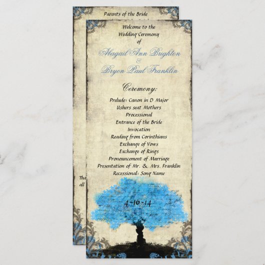 Ehepaar Silhouette Tree Vintage Programm (Vorne/Hinten)