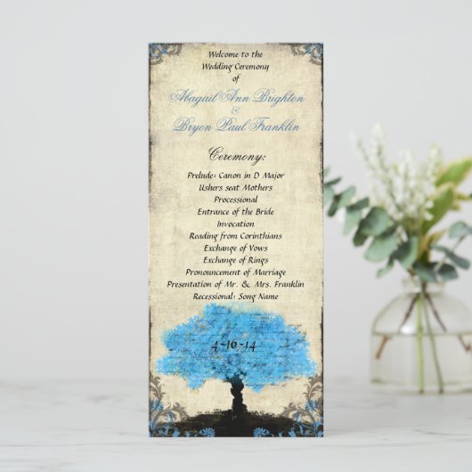 Ehepaar Silhouette Tree Vintage Programm (Stehend Vorderseite)