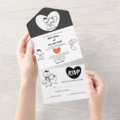 Ehepaar | UAWG und Hochzeit All In One Einladung (Abreißen)