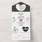 Ehepaar | UAWG und Hochzeit All In One Einladung (Innen Boden)