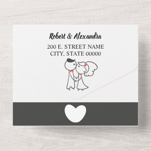 Ehepaar | UAWG und Hochzeit All In One Einladung (Rückseite)