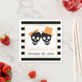 Ehepaar und Streifen Halloween Hochzeit Serviette (Beispiel)