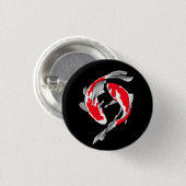 Ehepaar von rotem japanischem Koi Button (Vorne & Hinten)