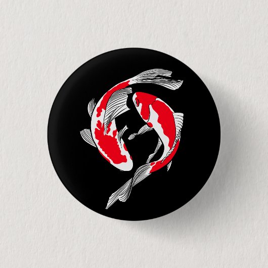 Ehepaar von rotem japanischem Koi Button (Vorderseite)