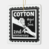 Ehepaar zum zweiten Hochzeitstag mit Händen Keramikornament (Links)