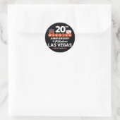 Ehepaare 20 Jahre - Vegas 20. Wedding Anni Runder Aufkleber (Tasche)