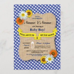 Ehepaare Baby Shower GRILLEN BaByQ Daisy Blume lad Einladung