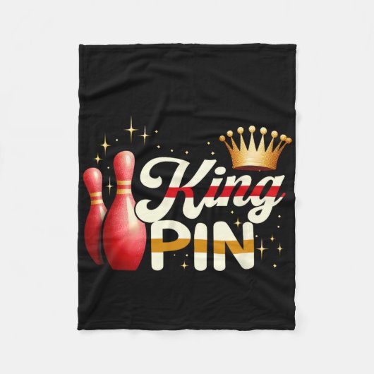 Ehepaare Bowler League Bowling King Button Trading Fleecedecke (Vorderseite)