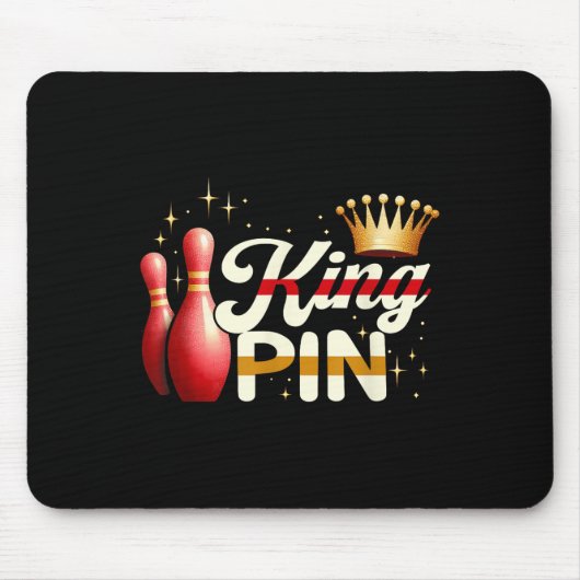 Ehepaare Bowler League Bowling King Button Trading Mousepad (Vorne)