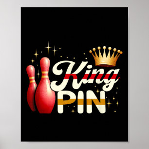 Ehepaare Bowler League Bowling King Button Trading Poster