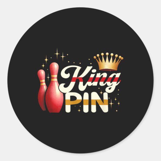 Ehepaare Bowler League Bowling King Button Trading Runder Aufkleber (Vorderseite)