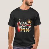 Ehepaare Bowler League Bowling King Button Trading T-Shirt (Vorderseite)