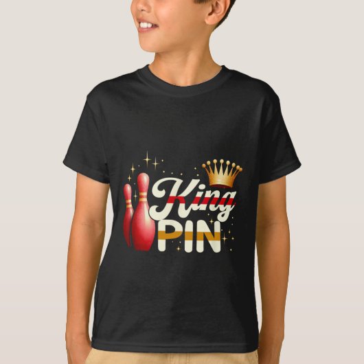 Ehepaare Bowler League Bowling King Button Trading T-Shirt (Vorderseite)