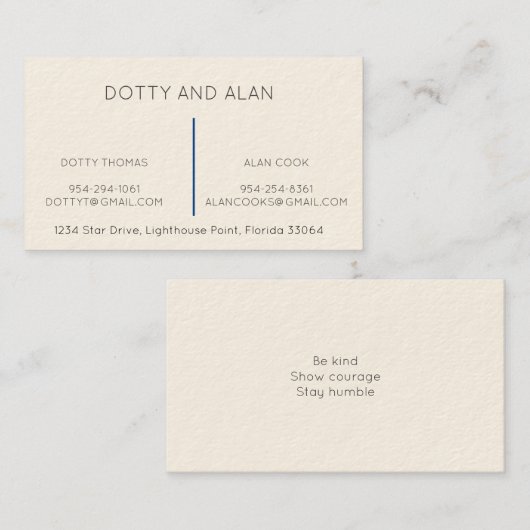 Ehepaare, die persönlich anrufen/Visitenkarte Visitenkarte (Vorne/Hinten)