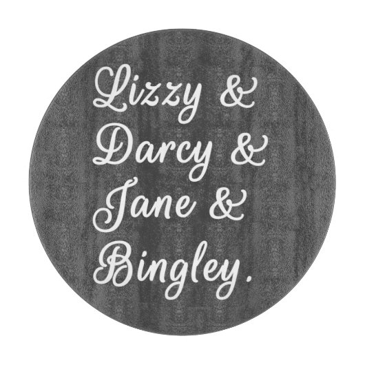 Ehepaare, die stolz sind und Vorurteile treffen II Schneidebrett (Vorderseite)