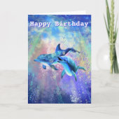 Ehepaare Dolphin Birthday Card - individuell einst Karte (Vorderseite)