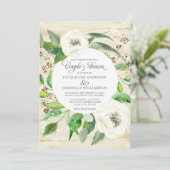 Ehepaare Dusche BOHO Gesäßte Eukalyptus Wreath-Ros Einladung (Stehend Vorderseite)