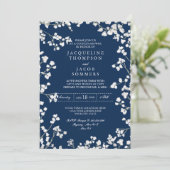 Ehepaare Dusche Gipskraut Blume Wreath Rustikal Einladung (Stehend Vorderseite)