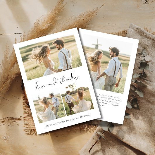 Ehepaare Dusche Liebe & Dank 4 Foto Bridal Dankeskarte