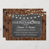 Ehepaare Dusche Rustikale Holzkhalk Verlobung lade Einladung (Vorne/Hinten)