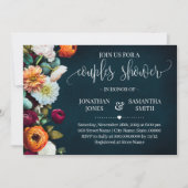 Ehepaare Dusche Wine Navy Burgundy Bridal Wedding Einladung (Vorderseite)