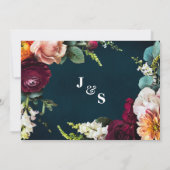 Ehepaare Dusche Wine Navy Burgundy Bridal Wedding Einladung (Rückseite)