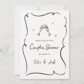 Ehepaare duschen moderne, elegante und handschrift einladung (Vorderseite)