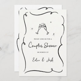 Ehepaare duschen moderne, elegante und handschrift einladung