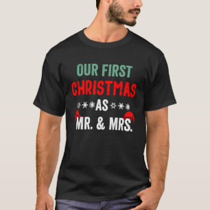 Ehepaare Ehefrau husband unsere ersten Weihnachten T-Shirt