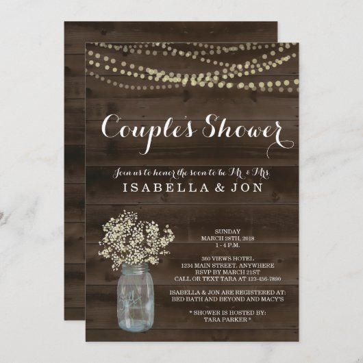 Ehepaare Einladung - Bridal, Wedding, Baby (Vorne/Hinten)