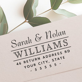 Ehepaare Familienname und Rücksendeadresse Permastempel