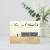 Ehepaare Foto Hochzeit Liebe und Dank handschriftl Postkarte (Stehend Vorderseite)