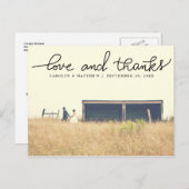 Ehepaare Foto Hochzeit Liebe und Dank handschriftl Postkarte (Vorne/Hinten)