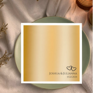 Ehepaare heißen Herz Golden 50. Jubiläum Party Serviette