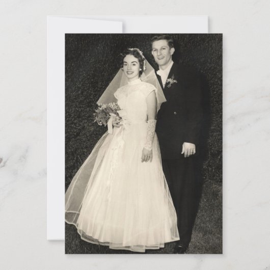 Ehepaare Hochzeitstag Feier Foto Einladung (Rückseite)