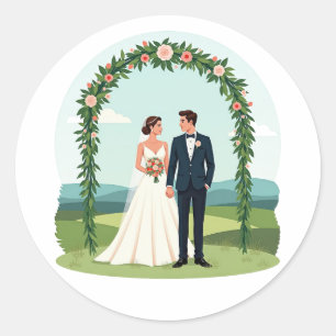 Ehepaare Hochzeitsticker Runder Aufkleber