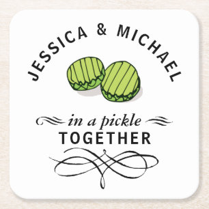 Ehepaare in einem Stück Personalisiert Rechteckiger Pappuntersetzer