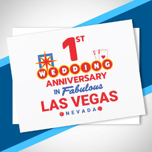Ehepaare Las Vegas Trip zum 1. Geburtstag Postkarte