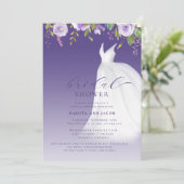 Ehepaare Lila Blumenkleid Brautparty Einladung (Stehend Vorderseite)