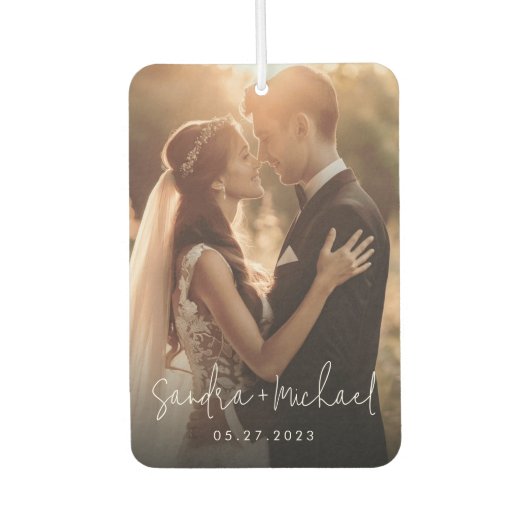Ehepaare mit Hochzeitsstimmung Foto Autolufterfrischer (Vorderseite)