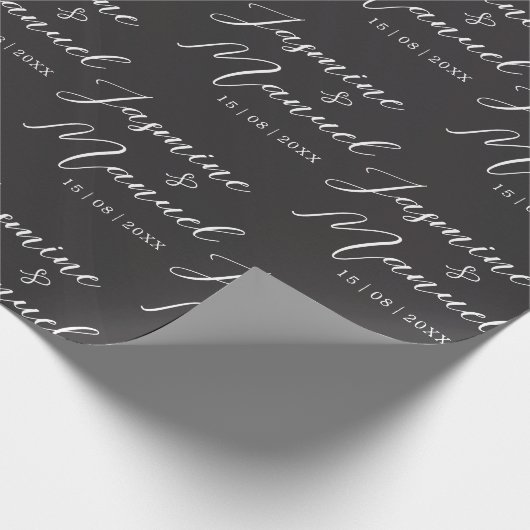 Ehepaare mit Namen als Geschenkpapier (Ecke)
