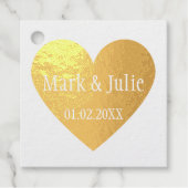 Ehepaare mit Namen und Datum im Herzen Kunst Brief Geschenkanhänger (Vorderseite)