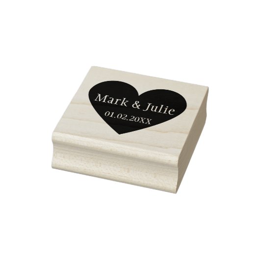 Ehepaare mit Namen und Datum im Herzen Kunst Brief Gummistempel (Stempel)