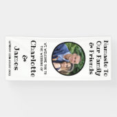 Ehepaare mit rundem Foto Schwarz-Weiß-Hochzeitsemp Banner (Horizontal)