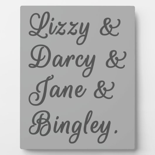 Ehepaare mit Stolz und Vorurteilen I Fotoplatte (Vorderseite)