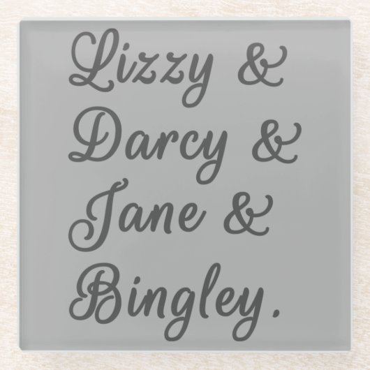 Ehepaare mit Stolz und Vorurteilen I Glasuntersetzer (Vorderseite)