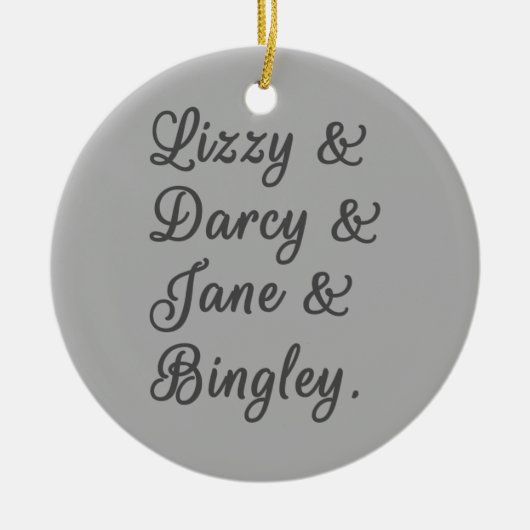 Ehepaare mit Stolz und Vorurteilen I Keramik Ornament (Vorne)