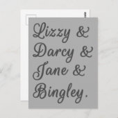 Ehepaare mit Stolz und Vorurteilen I Postkarte (Vorne/Hinten)