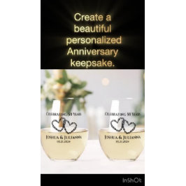 Ehepaare Name 50. Jubiläum Geschenk Original Herz Weinglas Ohne Stiel