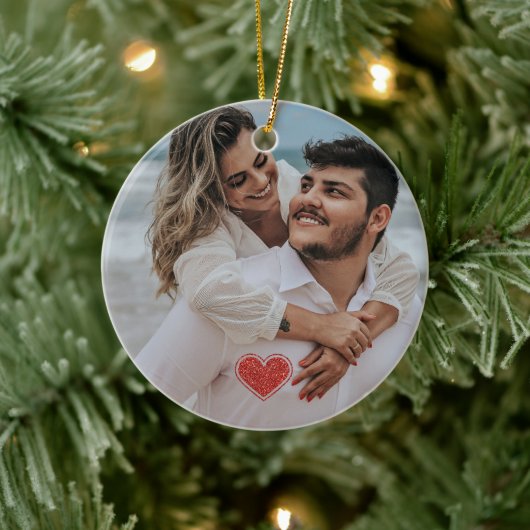 Ehepaare Name des ersten Fotos Keramik Ornament (Baum)